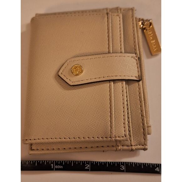 Anne Klein Ivory Card Holder Zipper Coin Compartment Small Wallet - Picture 5 of 5